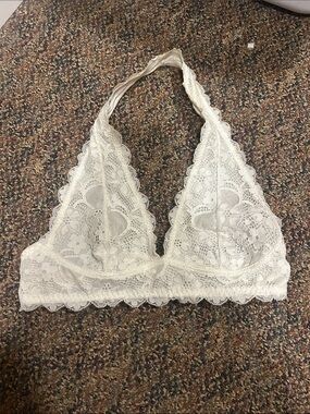 Free People Ivory Lace Halter Bralette
